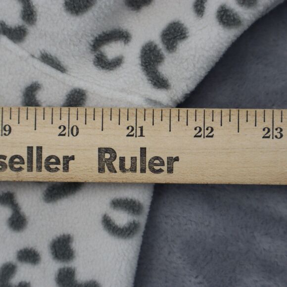 Green Tea Sweater Womens M Beige Long Sleeve Animal Print Zip Pocket Fleece - Picture 4 of 16